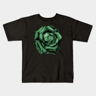 Green Charcoal Rose Kids T-Shirt